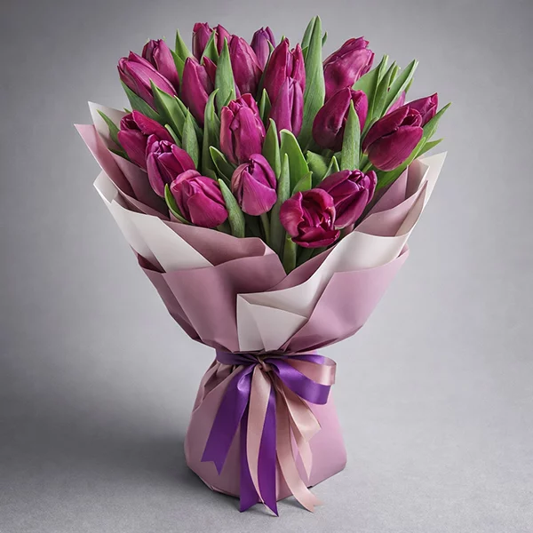 Венеция - букет из тюльпанов фиолетового цвета